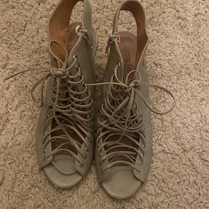 Jeffrey Campbell Gray Lace-Up Boots